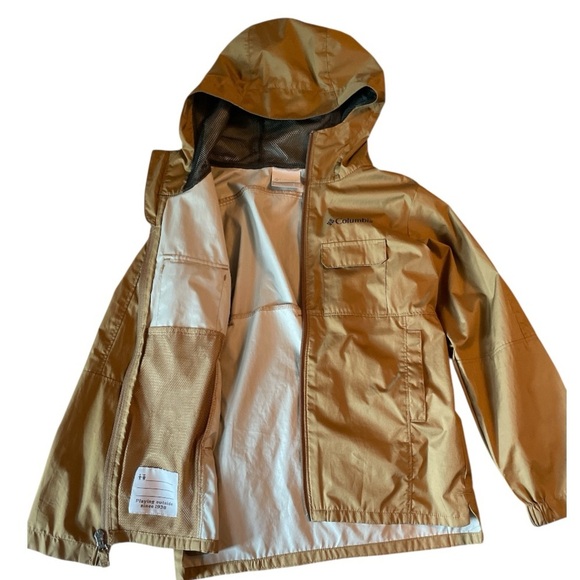 Columbia Kids Tan Hooded Rain Jacket - Picture 3 of 11